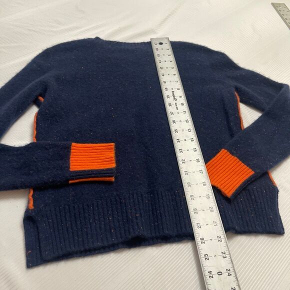 Pure Amici 100% Cashmere Blue Colorblock Sweater Size Small - Picture 7 of 7